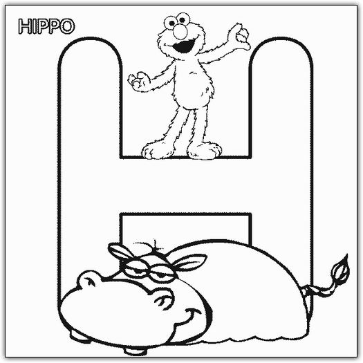 coloriage 1 rue sesame alphabet h